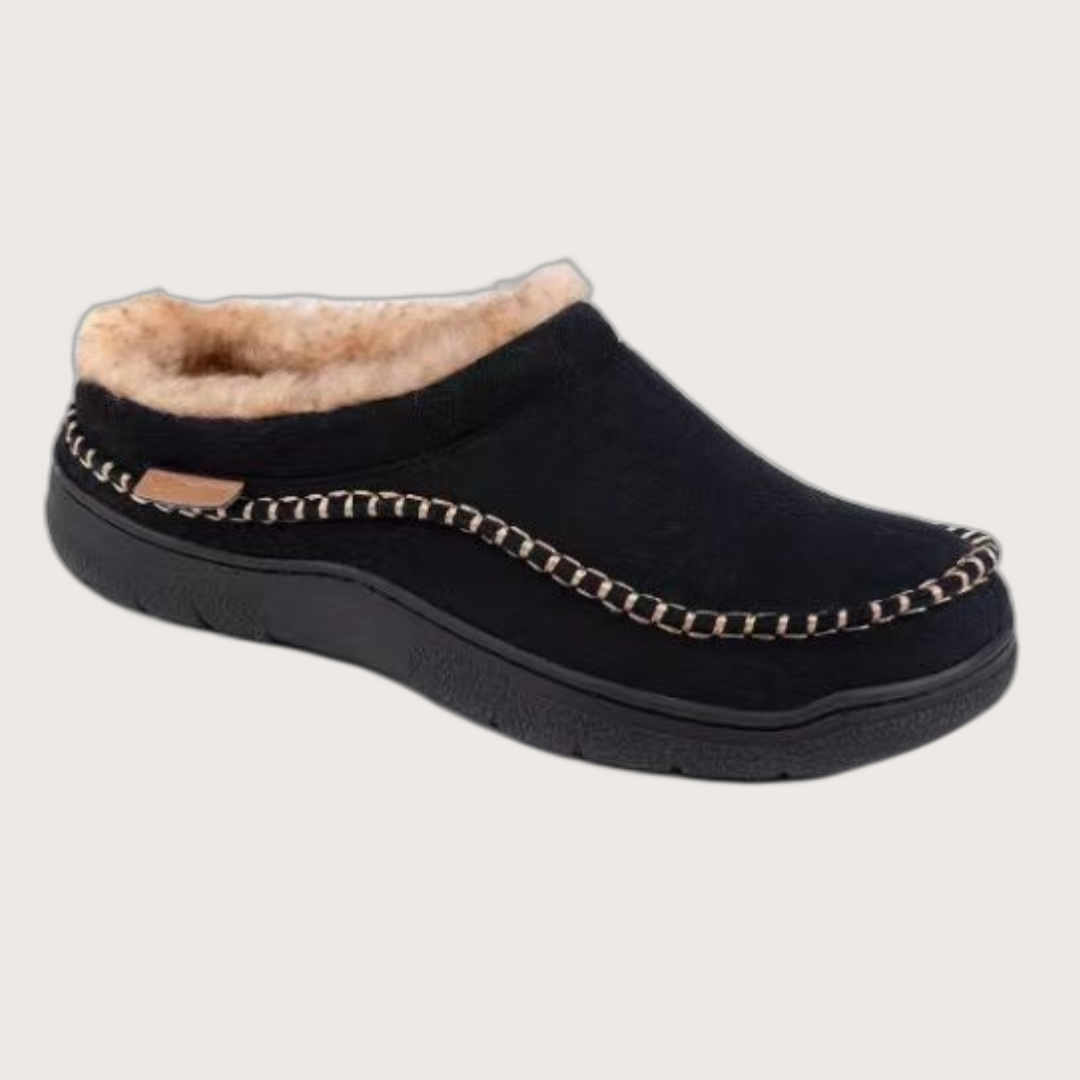 Fleece-lined Suede Slippers for Men