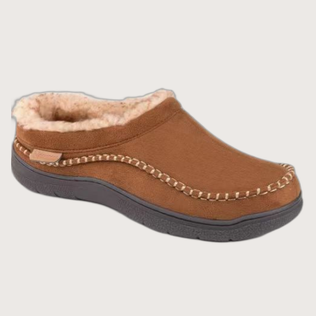 Fleece-lined Suede Slippers for Men