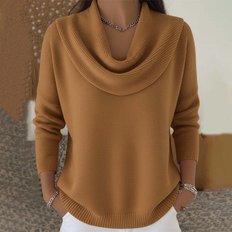 Knit sweater in brown