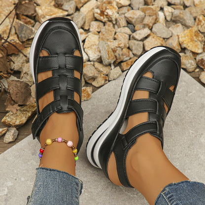 Closed-Toe Wedge Sandals platform wedge detail
