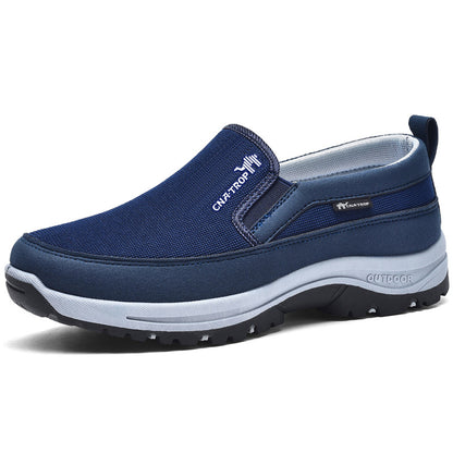 Cushioned Mesh Walking Shoes in Dark Blue