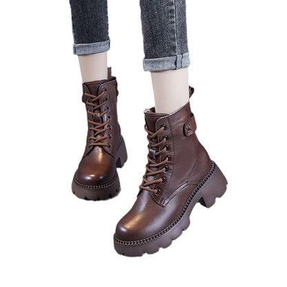 Platform Orthopedic Leather Boots