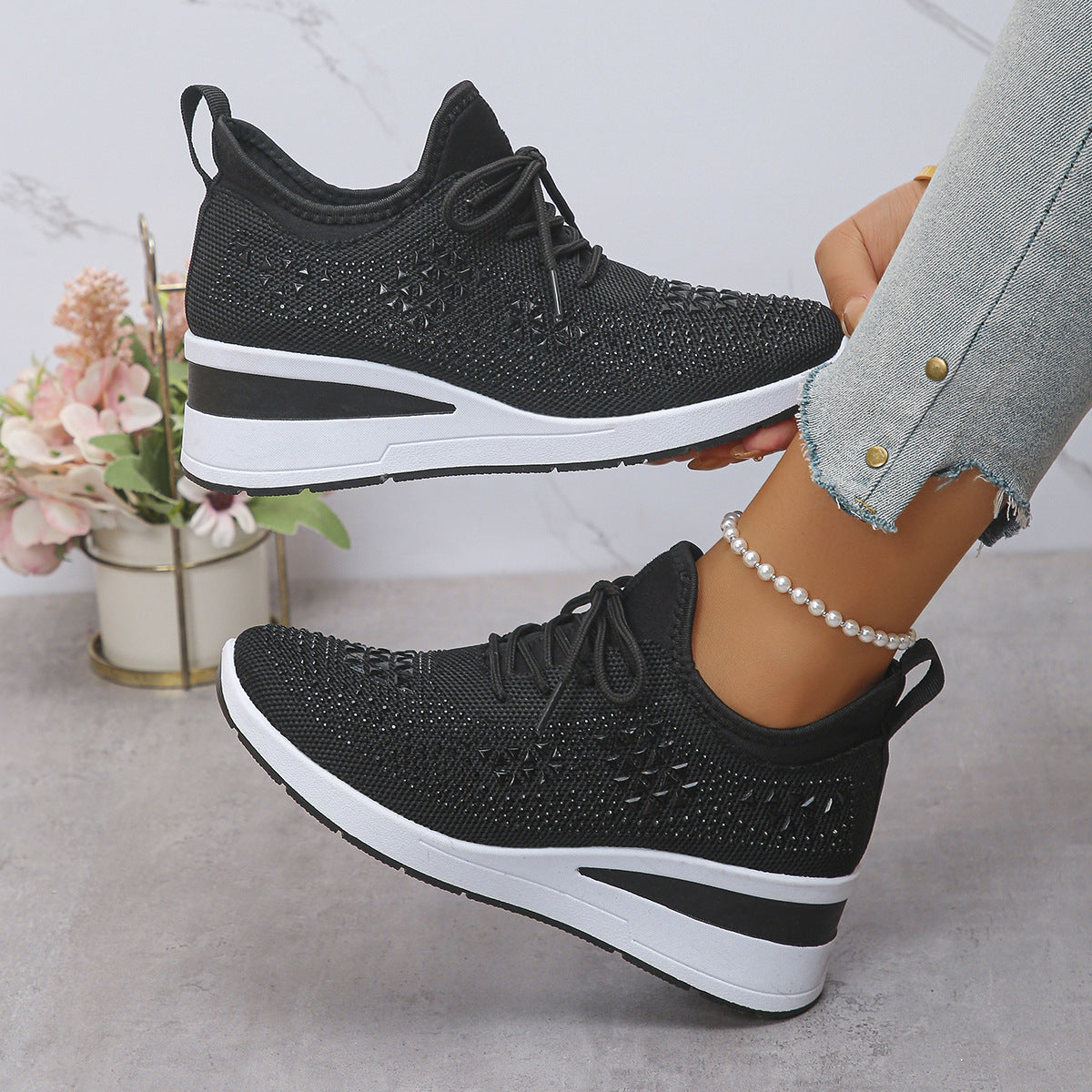 Rhinestone Cushion Sneakers