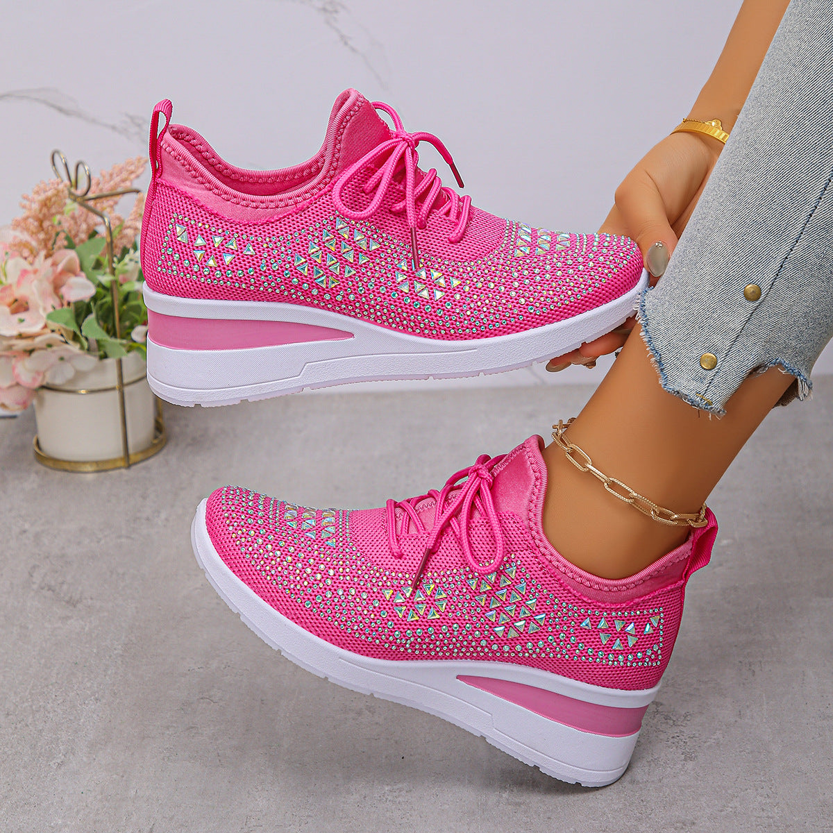 Rhinestone Cushion Sneakers