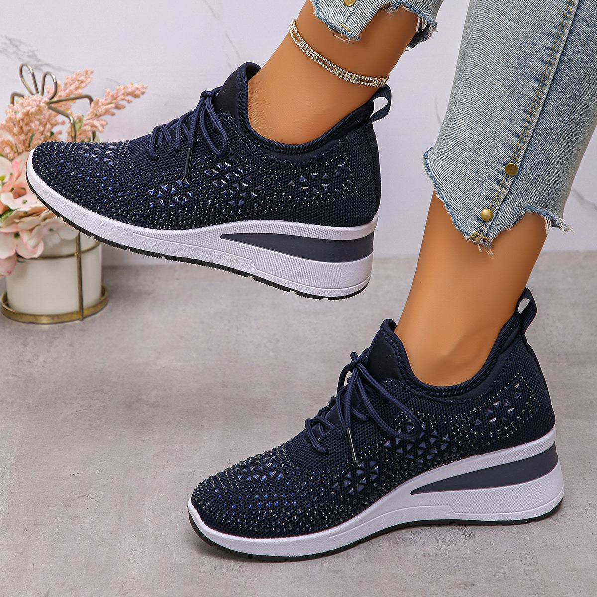 Rhinestone Cushion Sneakers