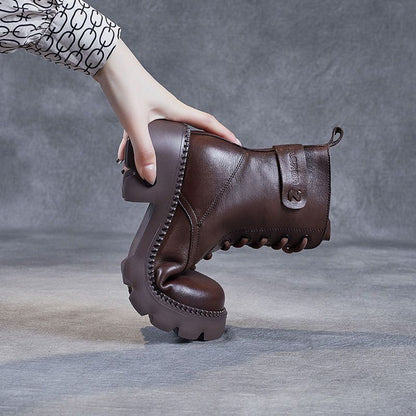 Platform Orthopedic Leather Boots