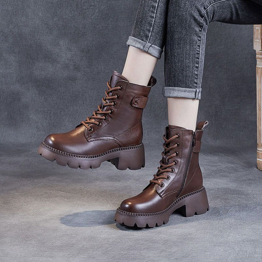 Platform Orthopedic Leather Boots
