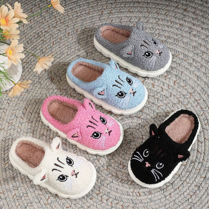 Cozy Kitten Plush Slippers for Kids