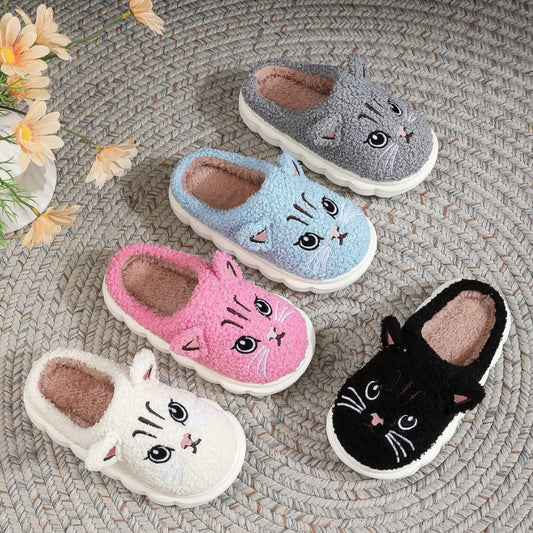 Cozy Kitten Plush Slippers for Kids