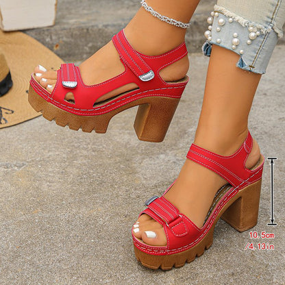 Platform heel sandals colour range