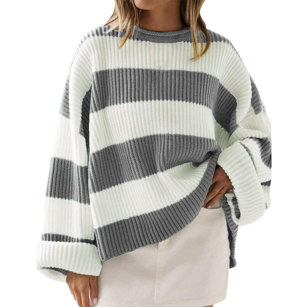 Striped sweater detail