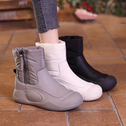 Plush-Lined Side-Zip Winter Snow Boots for Women