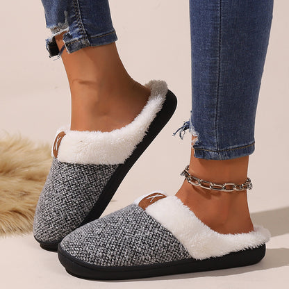 Thick-sole plush house slippers